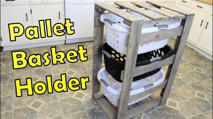 Three Tier Laundry Basket Holder With Pallets