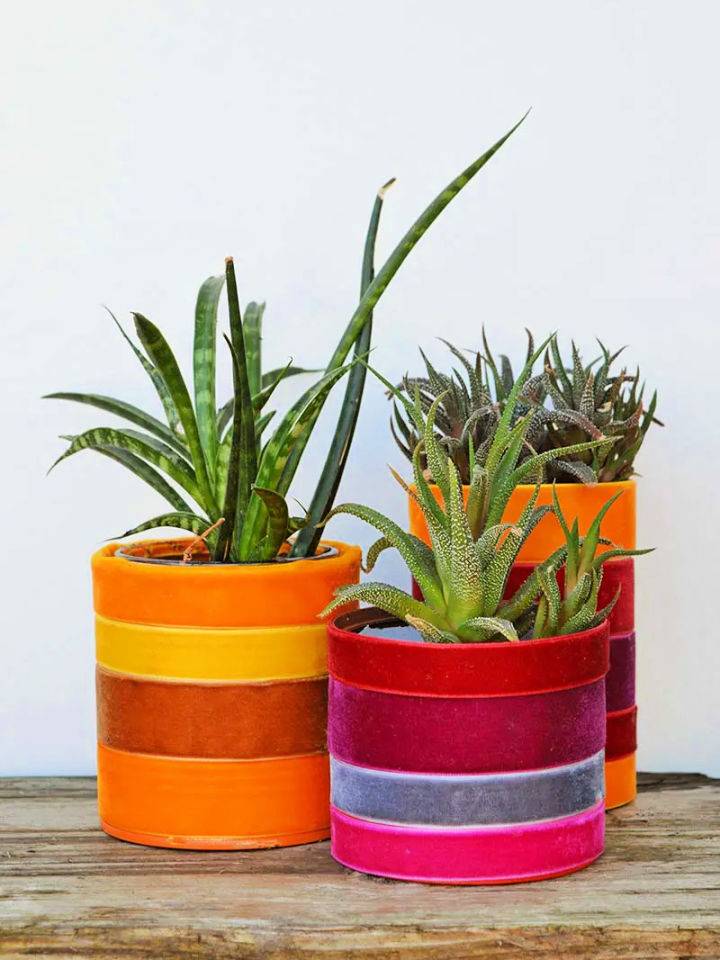 Trendy DIY Velvet Ribbon Planters