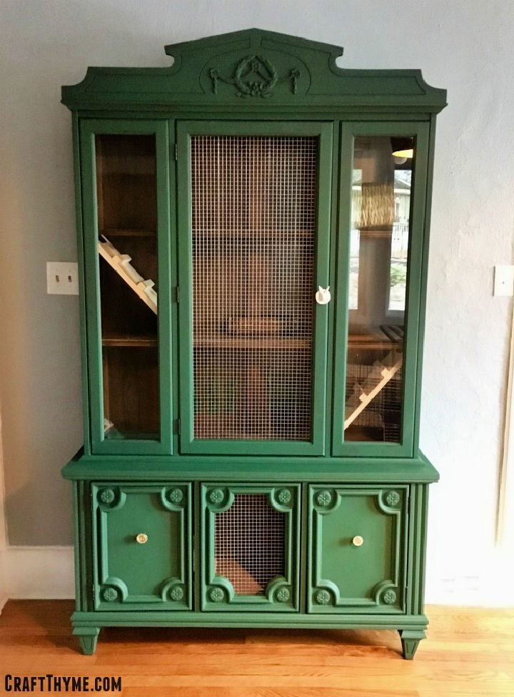 Turn a China Cabinet Into Rabbit Hutch