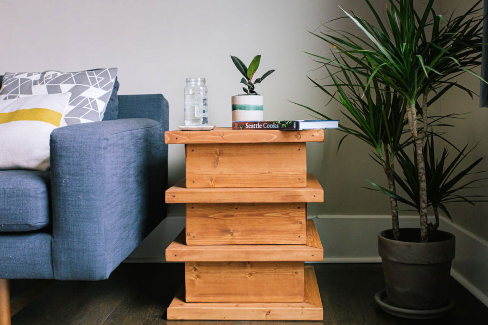 Unique DIY Wooden End Table