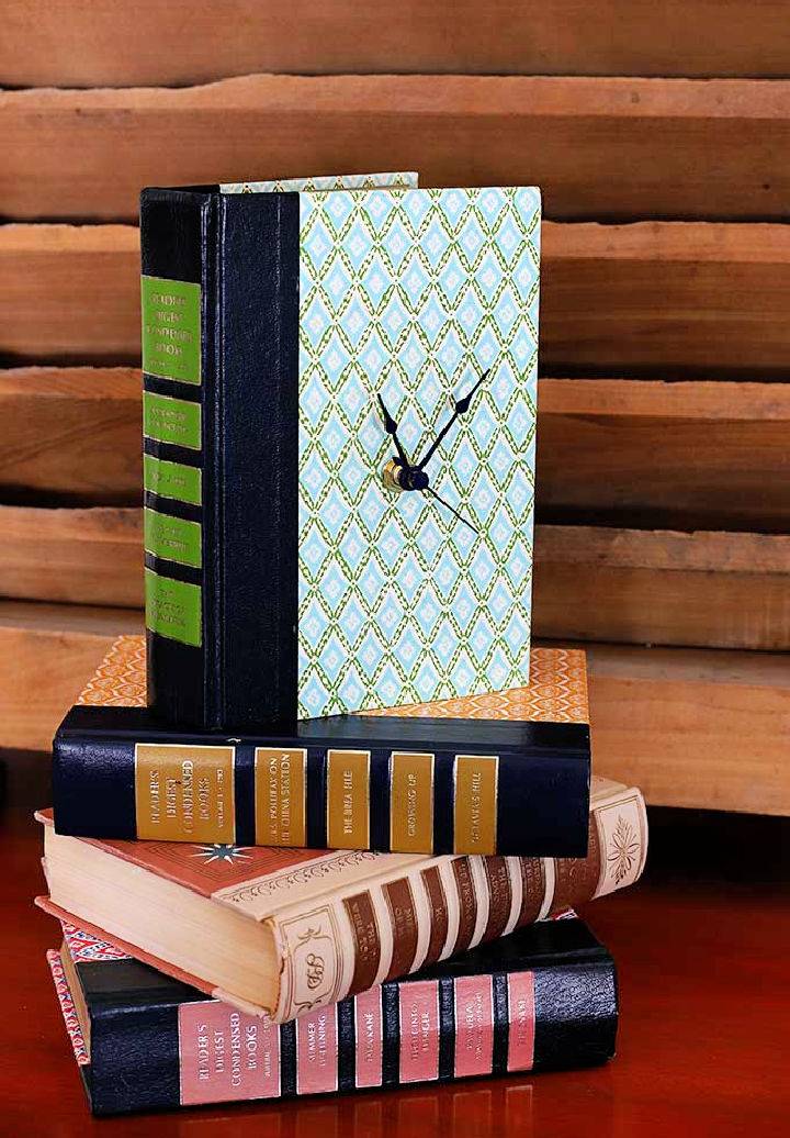 Upcycled Old Book Clock