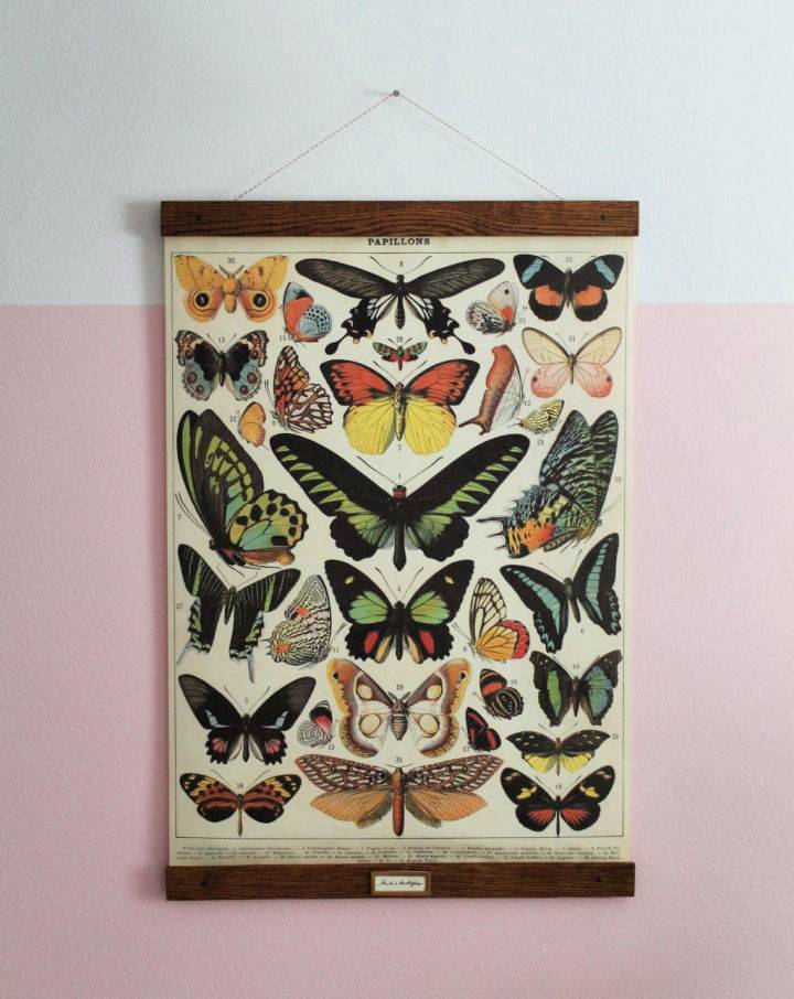 Vintage Poster Frame for Greta's Butterflies