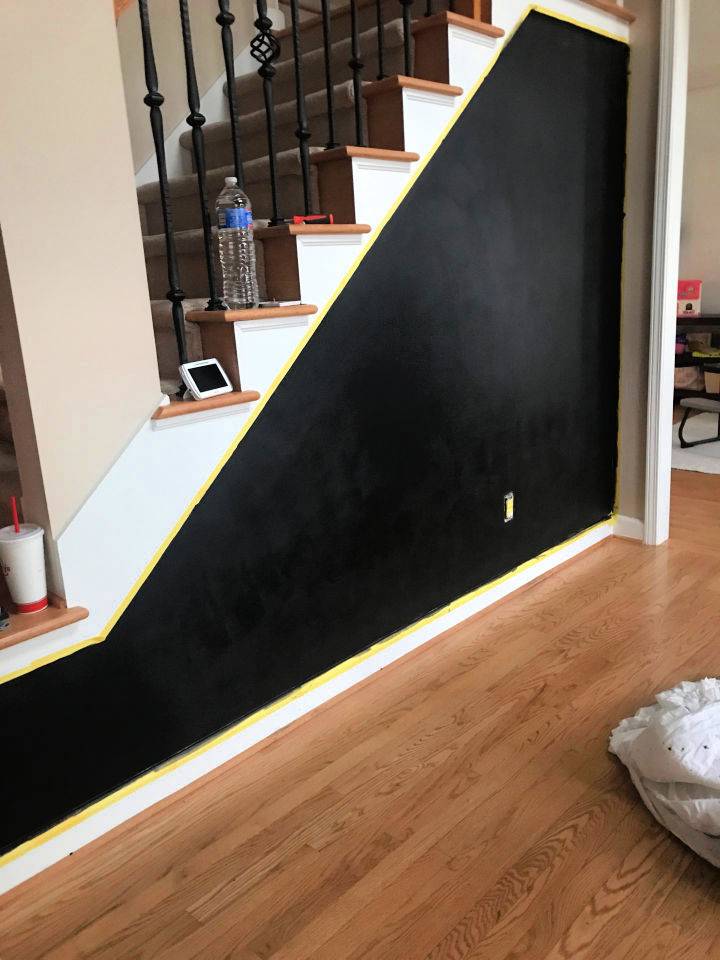 How to Make a Chalkboard Wall for Staircase Entry