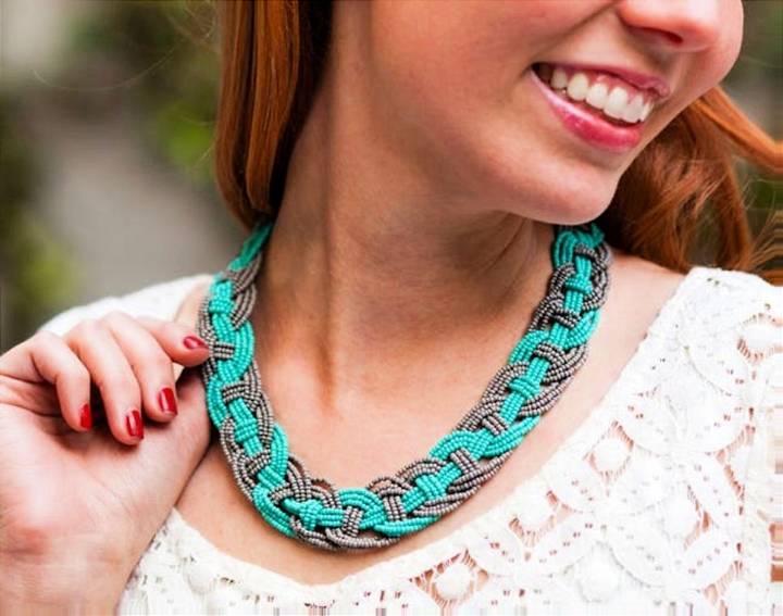 DIY Woven Bead Statement Necklace for Under $15