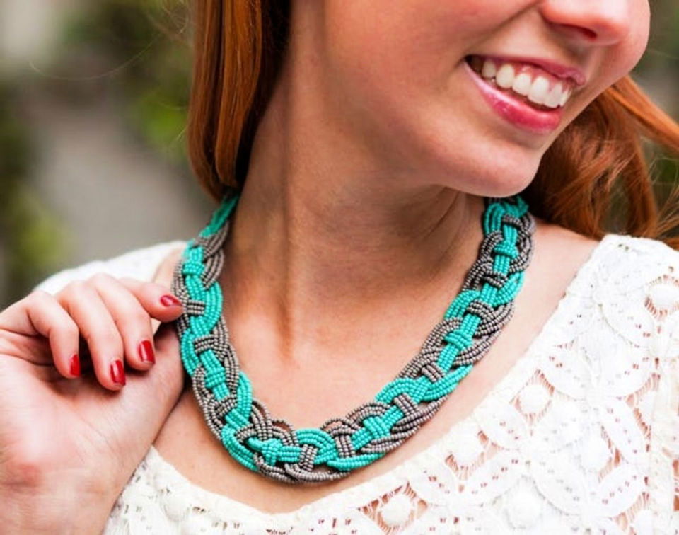 DIY Woven Bead Statement Necklace for Under $15