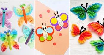 easy butterfly crafts for kids of all ages, including toddlers, preschoolers, and even elementary students.