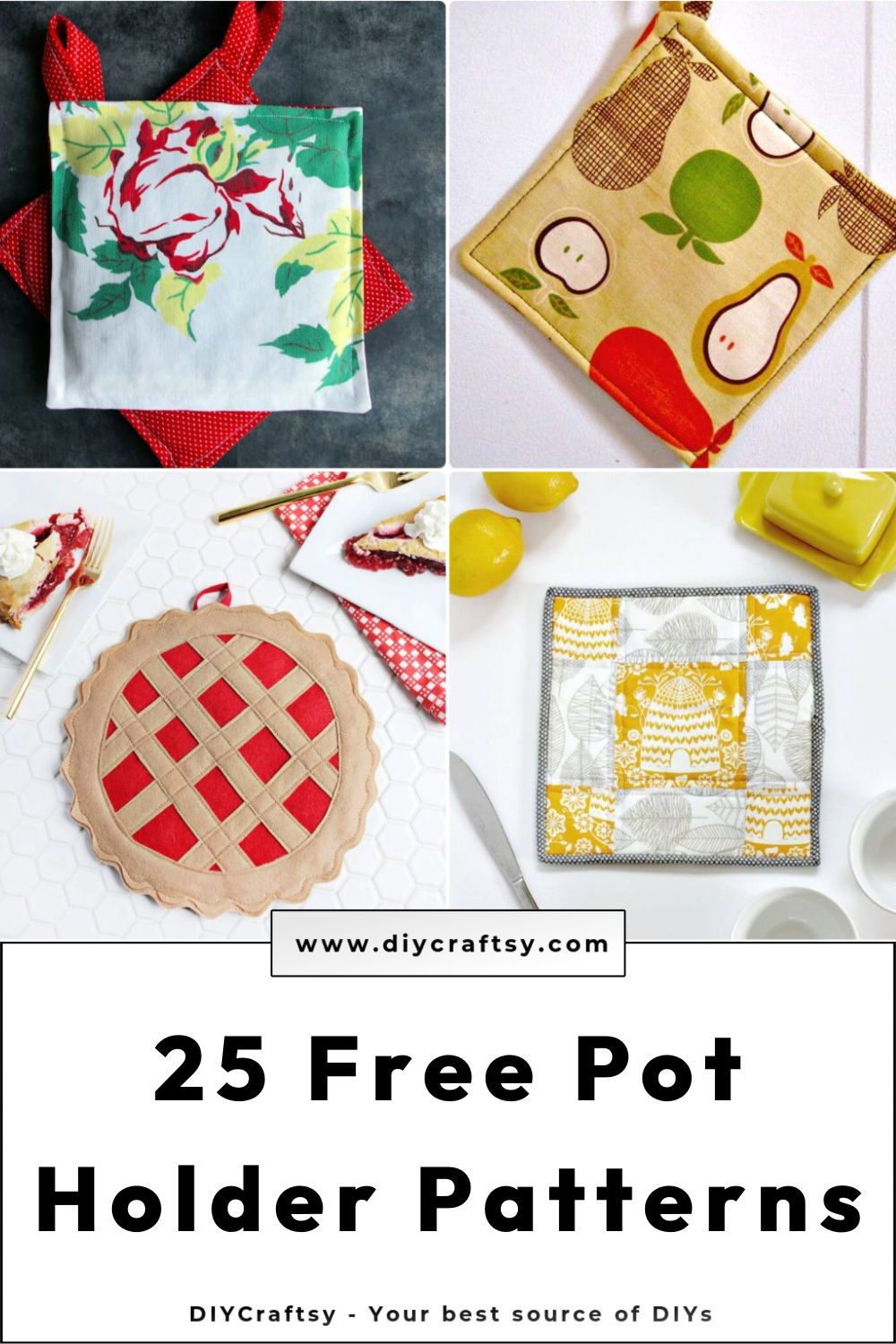 25 Free Potholder Patterns to Sew - DIY Crafts