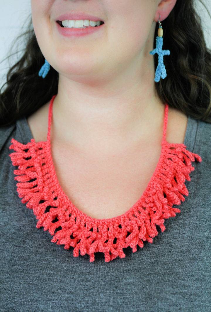 Best Coral Jewelry Necklace and Earrings Crochet Pattern