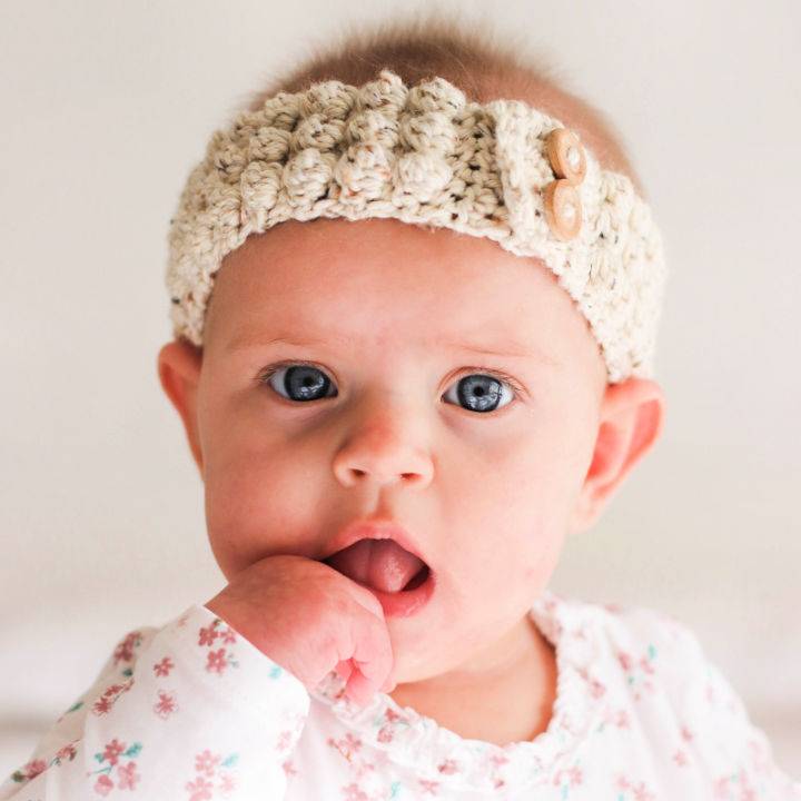 New Crochet Baby Bobble Headband Pattern