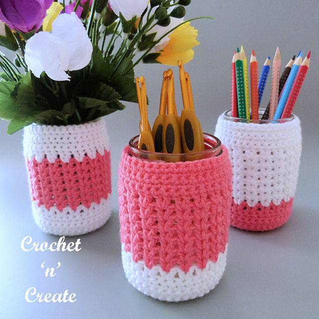 Crocheted Mason Jar Cover Free Pattern