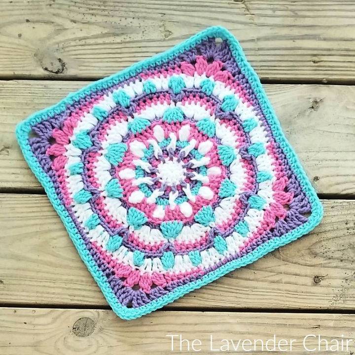 Crocheting a Mandala Galaxy Square Free Pattern