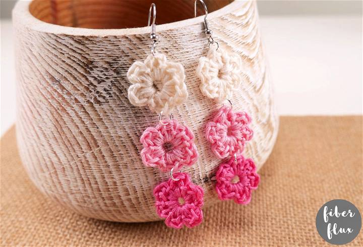 Easy Crochet Luau Flower Ombre Earrings Pattern