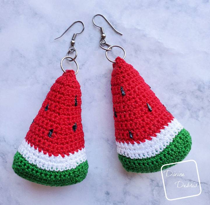 Easy Crochet Wonderful Watermelon Earrings Tutorial