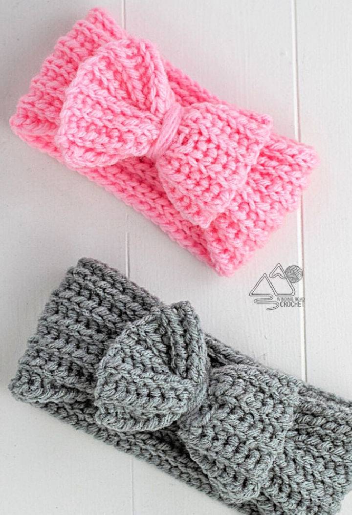 Free Crochet Baby Bow Headband Pattern
