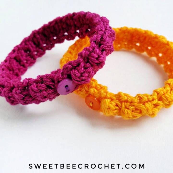Free Crochet Happy Bobble Bracelet Pattern