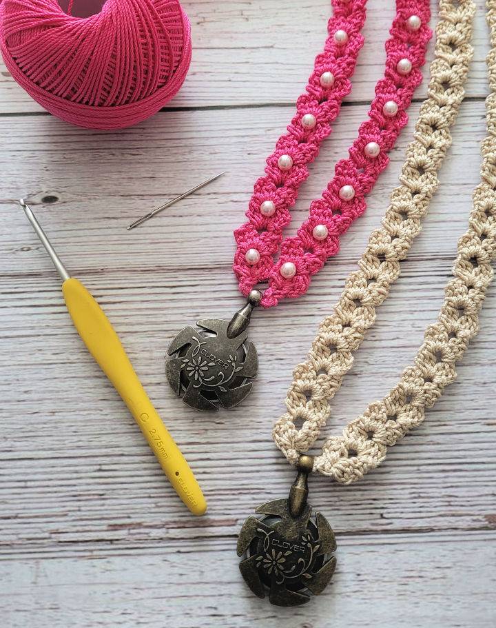 Free Crochet Pattern for Yarn Cutter Necklace