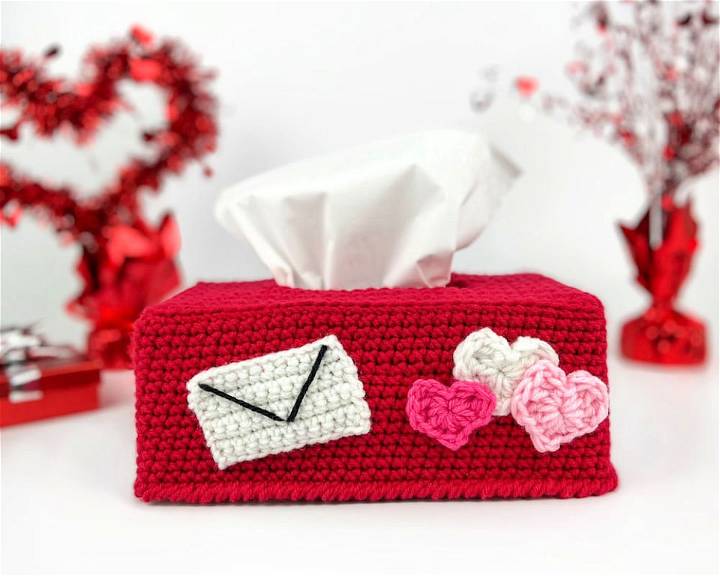 Free Crochet Valentine's Day Tissue Box Cover and Mailbox Pattern