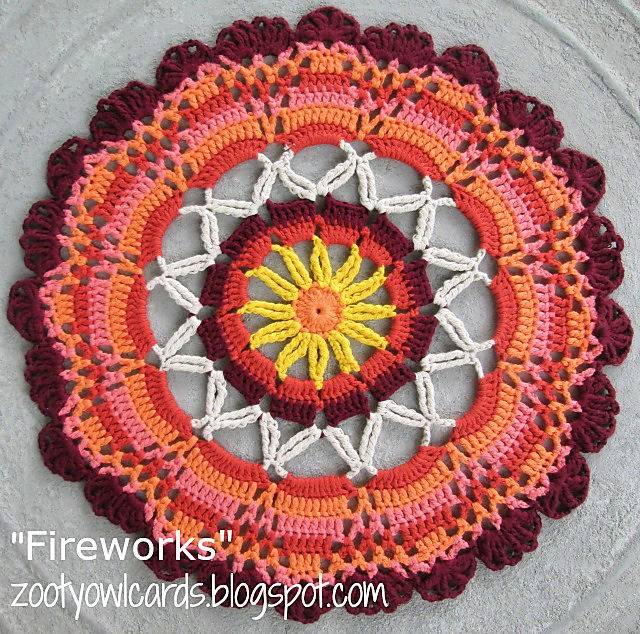 Pretty Crochet Fireworks Mandala Pattern