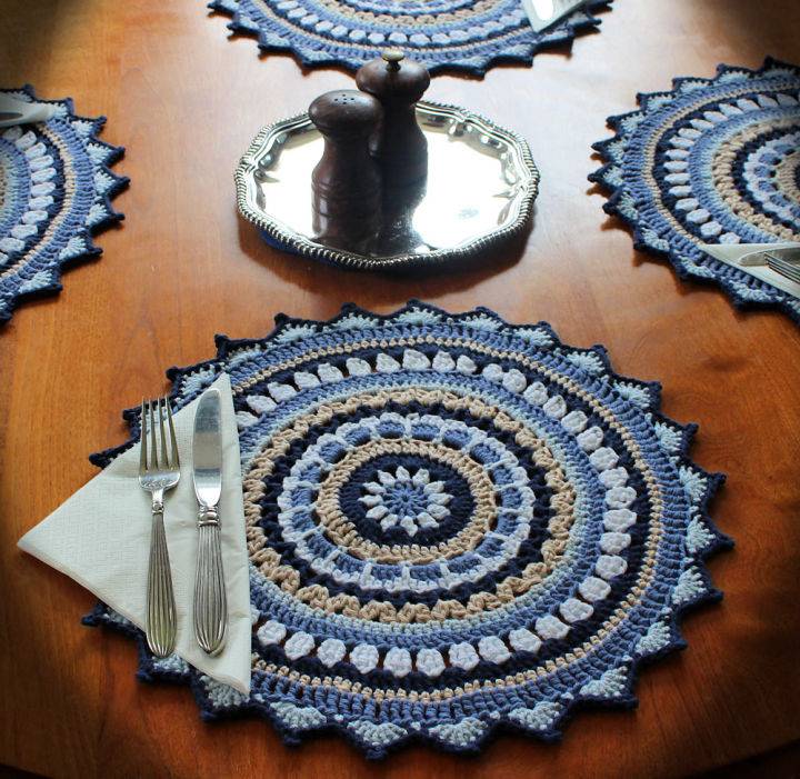 Quick and Easy Crochet Mandala Placemat Pattern