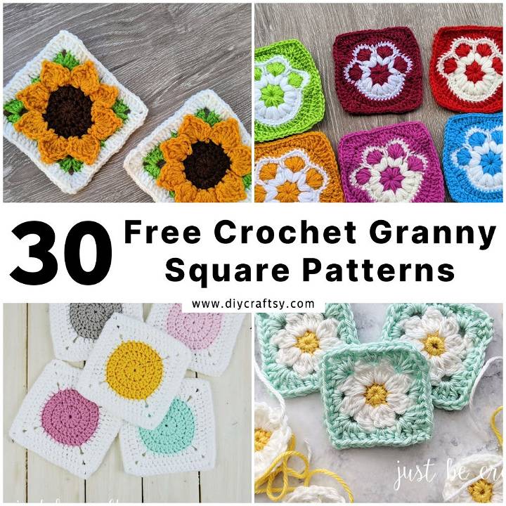 free crochet granny square patterns