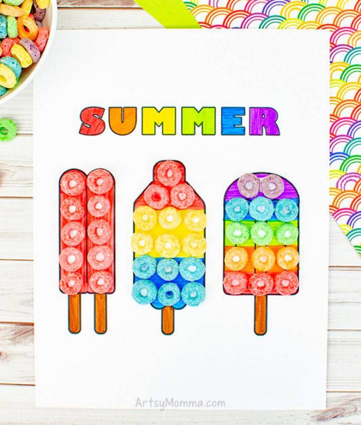 3D Popsicle Cereal Art Project