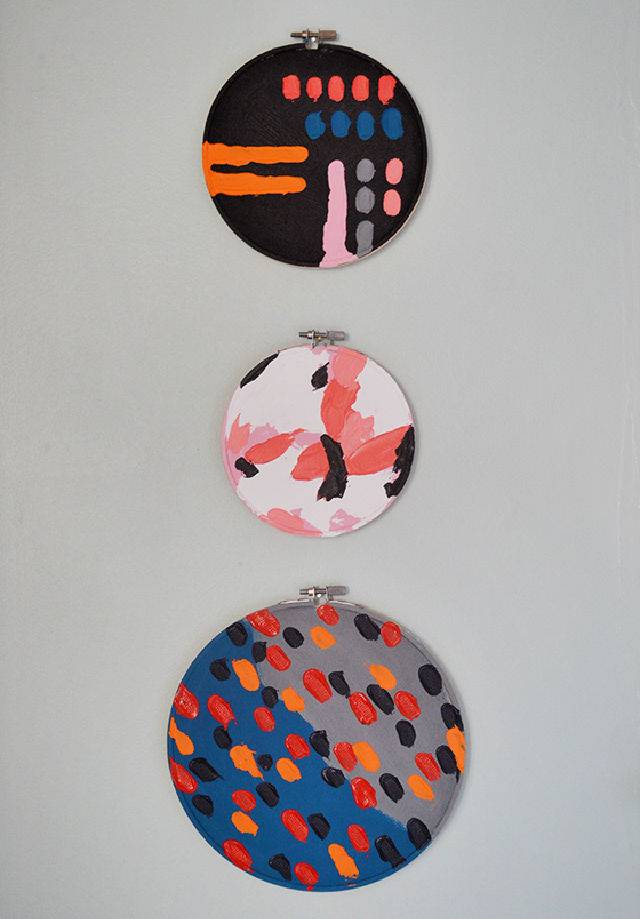 Abstract Embroidery Hoop Art