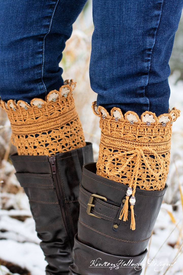 Adorable Crochet Pumpkin Spice Vintage Lace Boot Cuffs Idea