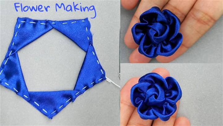 Adorable Fabric Rose Flower in 7 Minutes