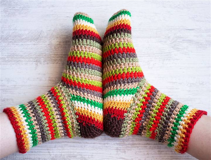 Adorable Leftover Yarn Slippers Crochet Pattern
