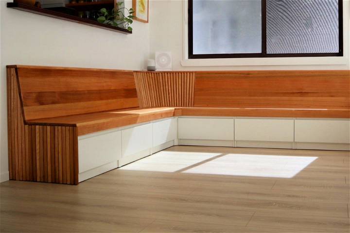 Make a Banquette Seating With Fluted Timber