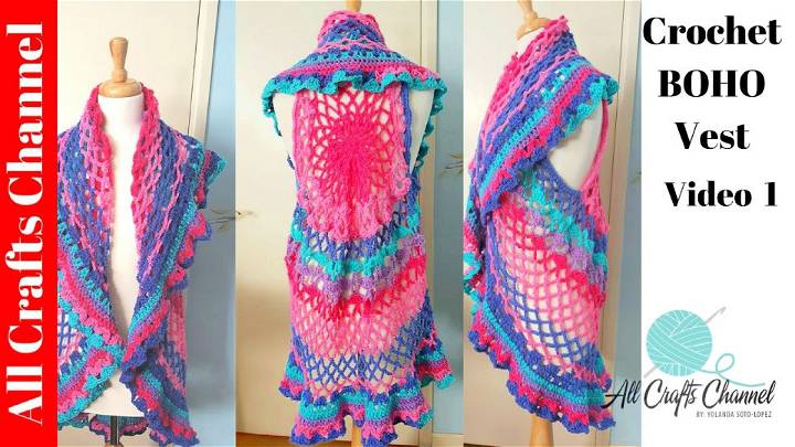 Beautiful Crochet Boho Style Vest Pattern