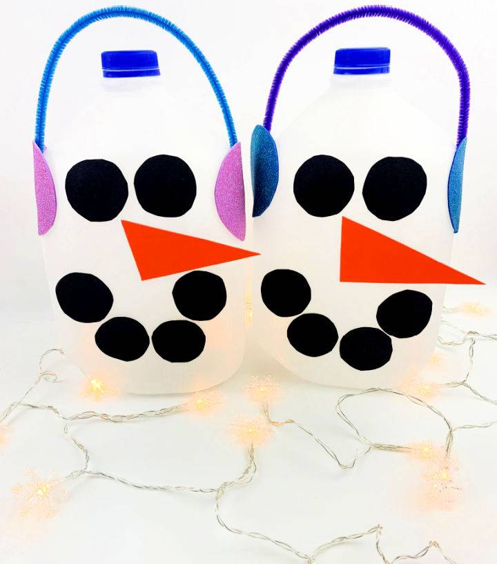 Beautiful Milk Jug Snowman Craft