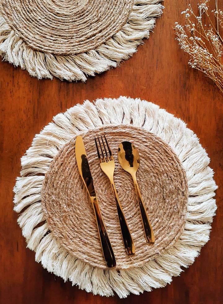 Beautiful Rope Placemats With Fringe