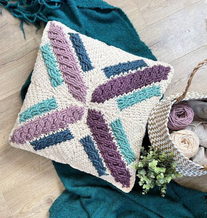Best Cross Cable Pillow Crochet Pattern