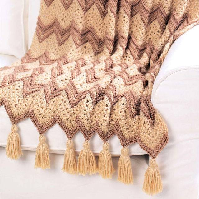 Best Ripple Beige Afghan Crochet Pattern