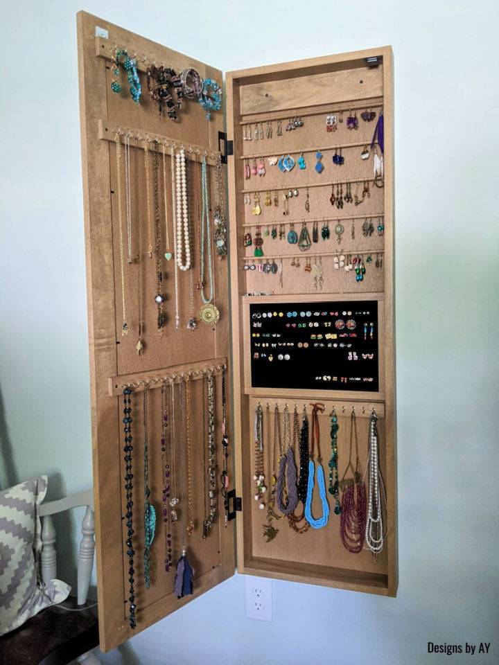 Build a Wall Mirror Jewelry Storage