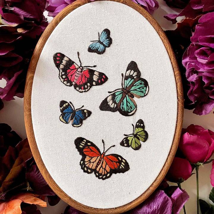 Butterfly Garden Embroidery Pattern