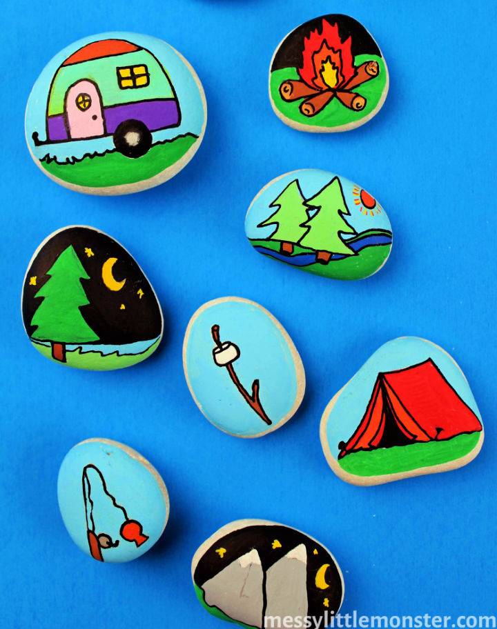 Camping Themed Rock Painting Ideas