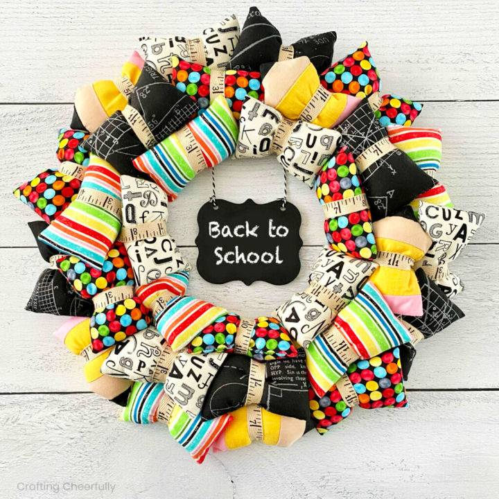 Colorful Back to School Pillow Wreath