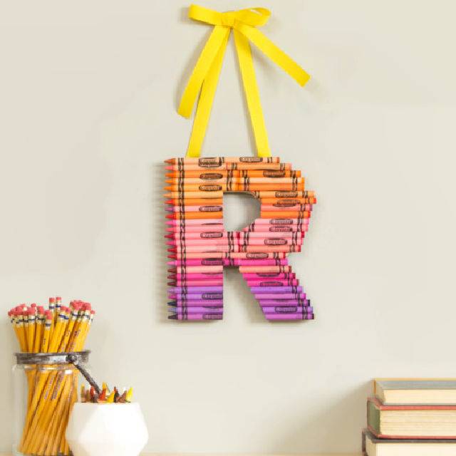 Cool Back To School Crayon Letter Craft