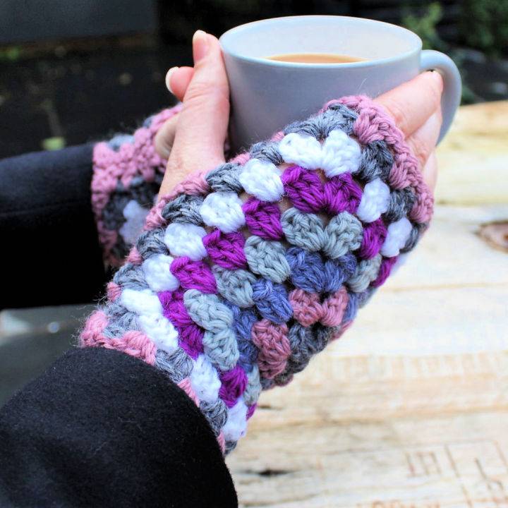 Cool Crochet Granny Square Gloves Pattern
