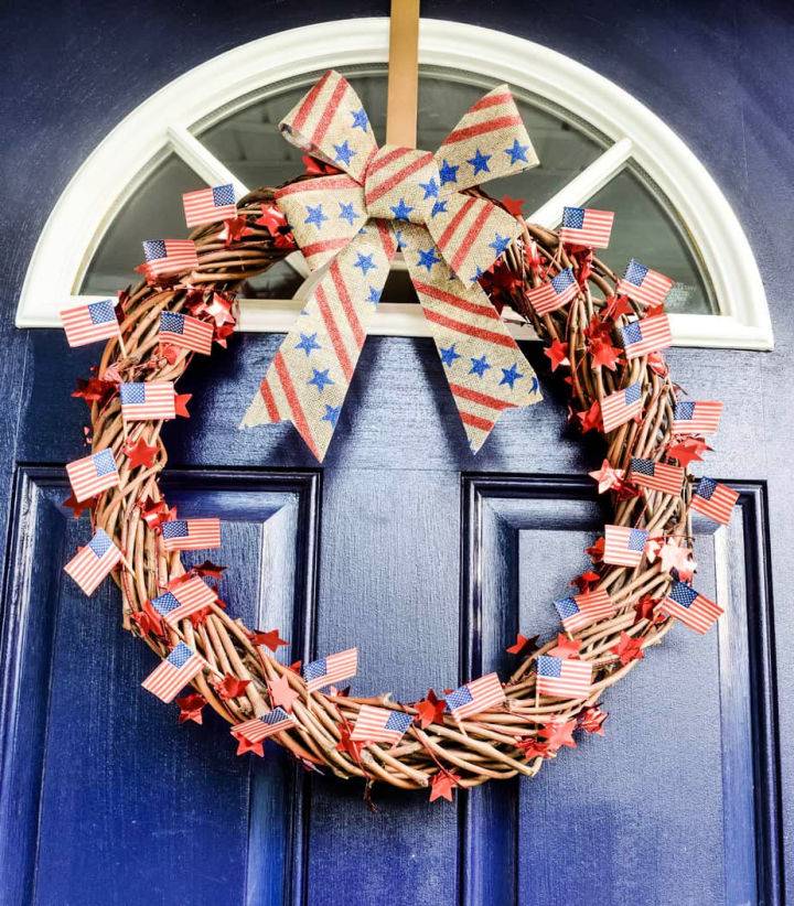 Create a Patriotic Door Wreath From Dollar Tree