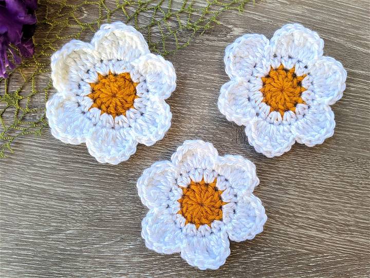 Crochet 6 Petal Daisy Flower Pattern
