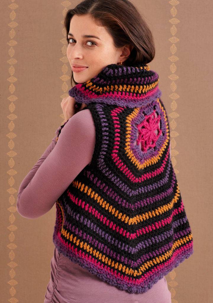 Crochet Circle Vest Free PDF Pattern