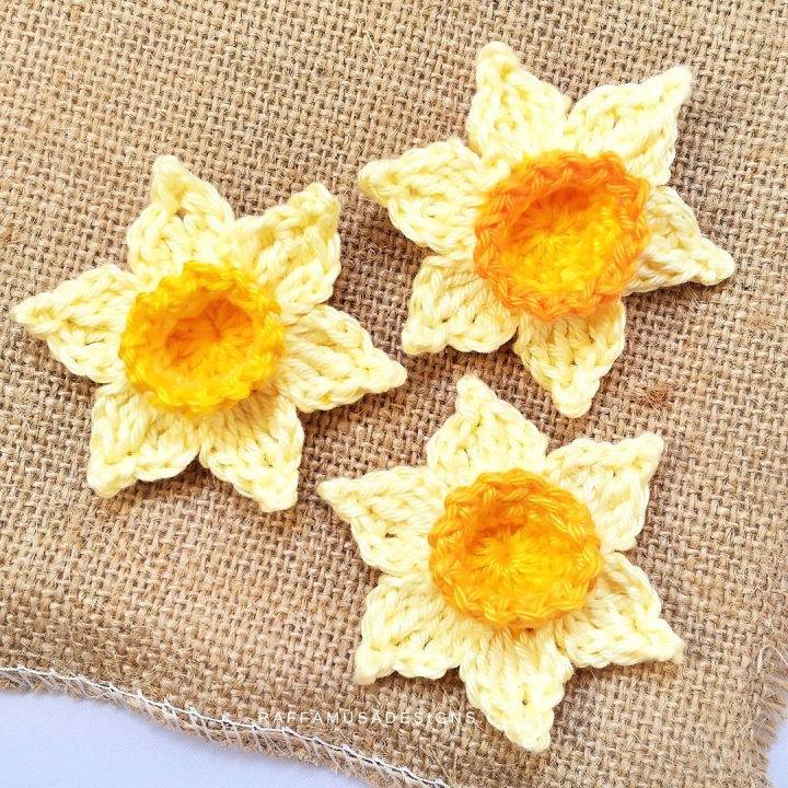 Crochet Daffodil Flower With Step by Step Instructions
