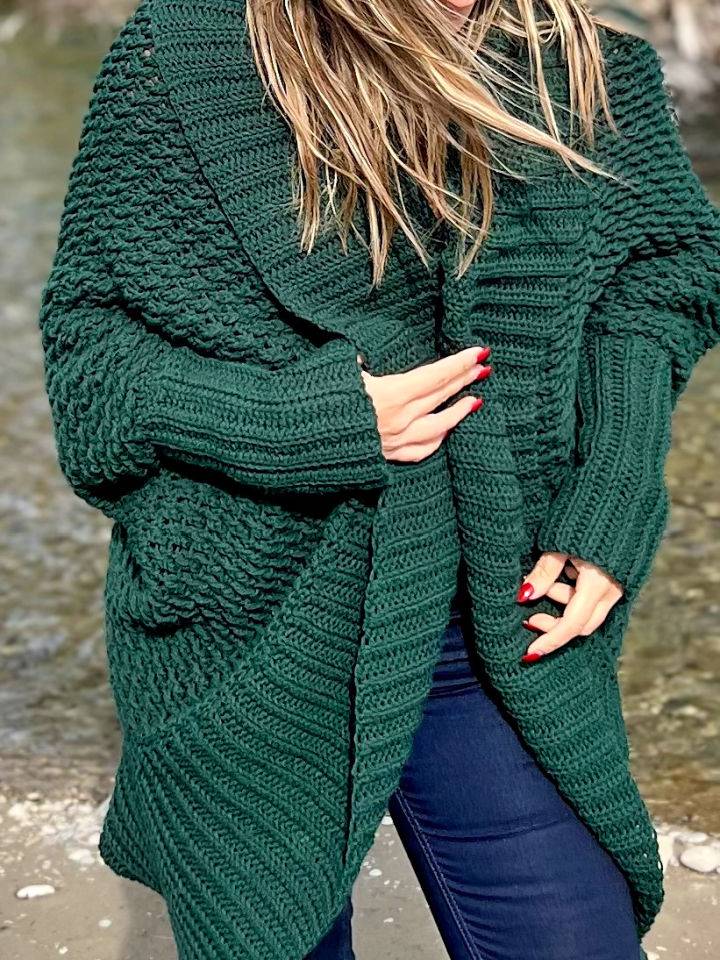 Crochet Evergreen Cocoon Shrug Pattern