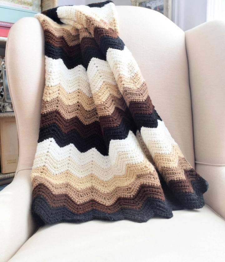 Crochet Gentle Gradient Ripple Blanket Pattern