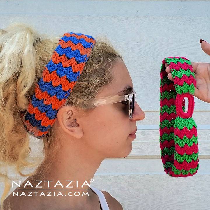 Crochet Headband With Hair Elastic Pattern