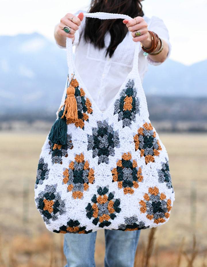 Crochet Magnolia Granny Square Bag Pattern