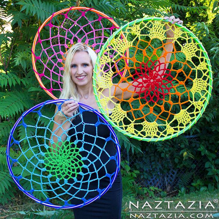 Crochet Mandala Dream Catcher From Hula Hoop